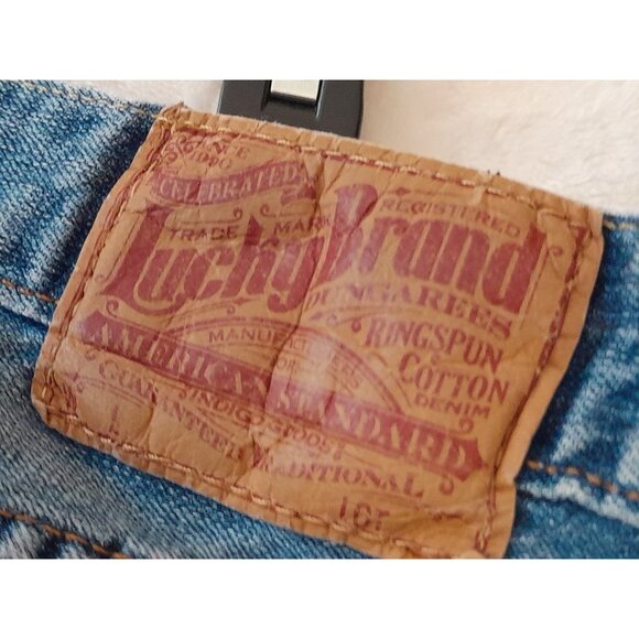 Vtg Lucky Brand Easy Rider Button Fly Stretch Straight Leg Jeans Med Wash 10/30 - Picture 8 of 14